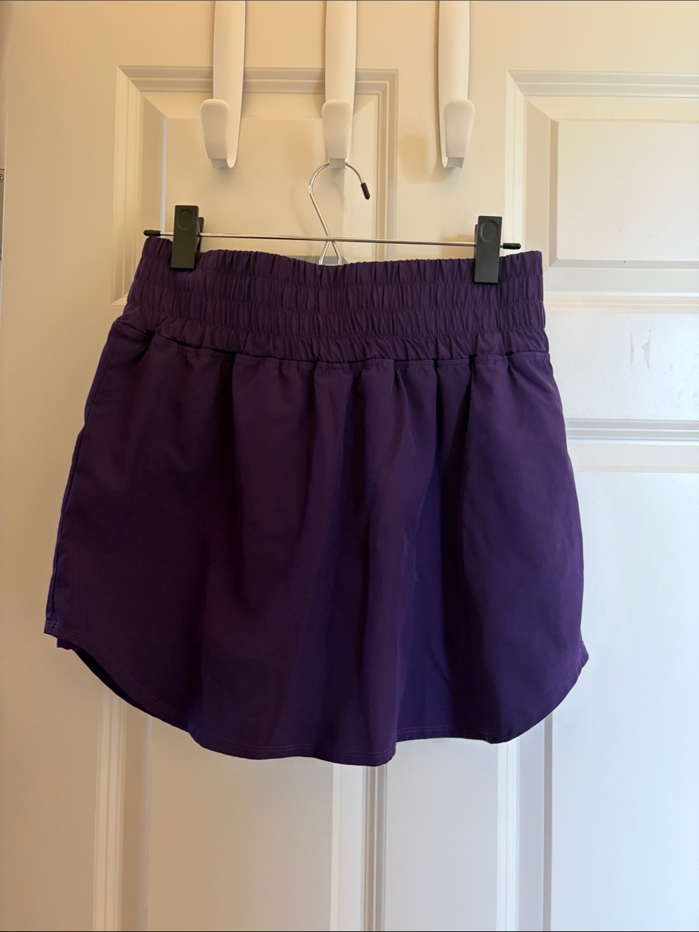 Purple Elastic-Waist Women's Skirt